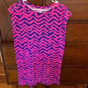 Lilly dress size small. Fun blue and pink!